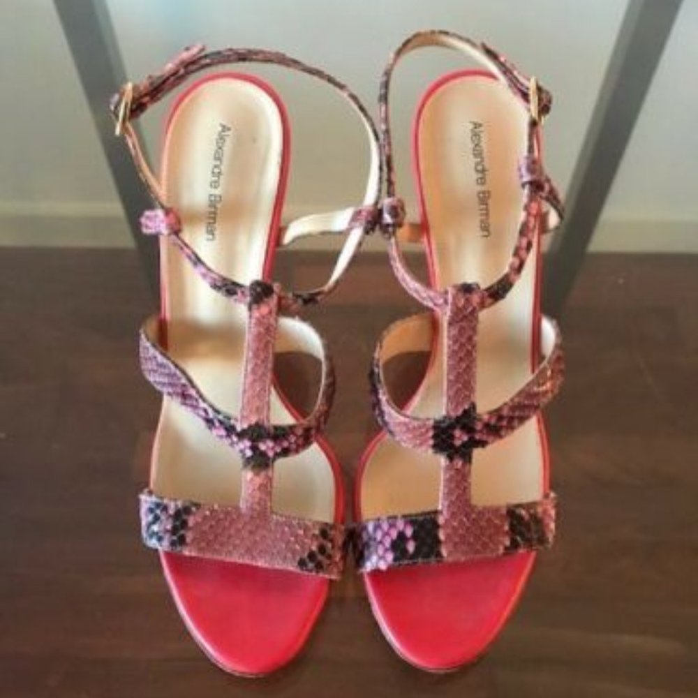 Alexandre Birman Pink Python high heel Sandal